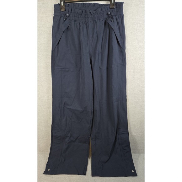 Athleta Pants - Athleta Trekkie M High Rise Parachute Pants Navy Blue Nylon Flex Waist Active